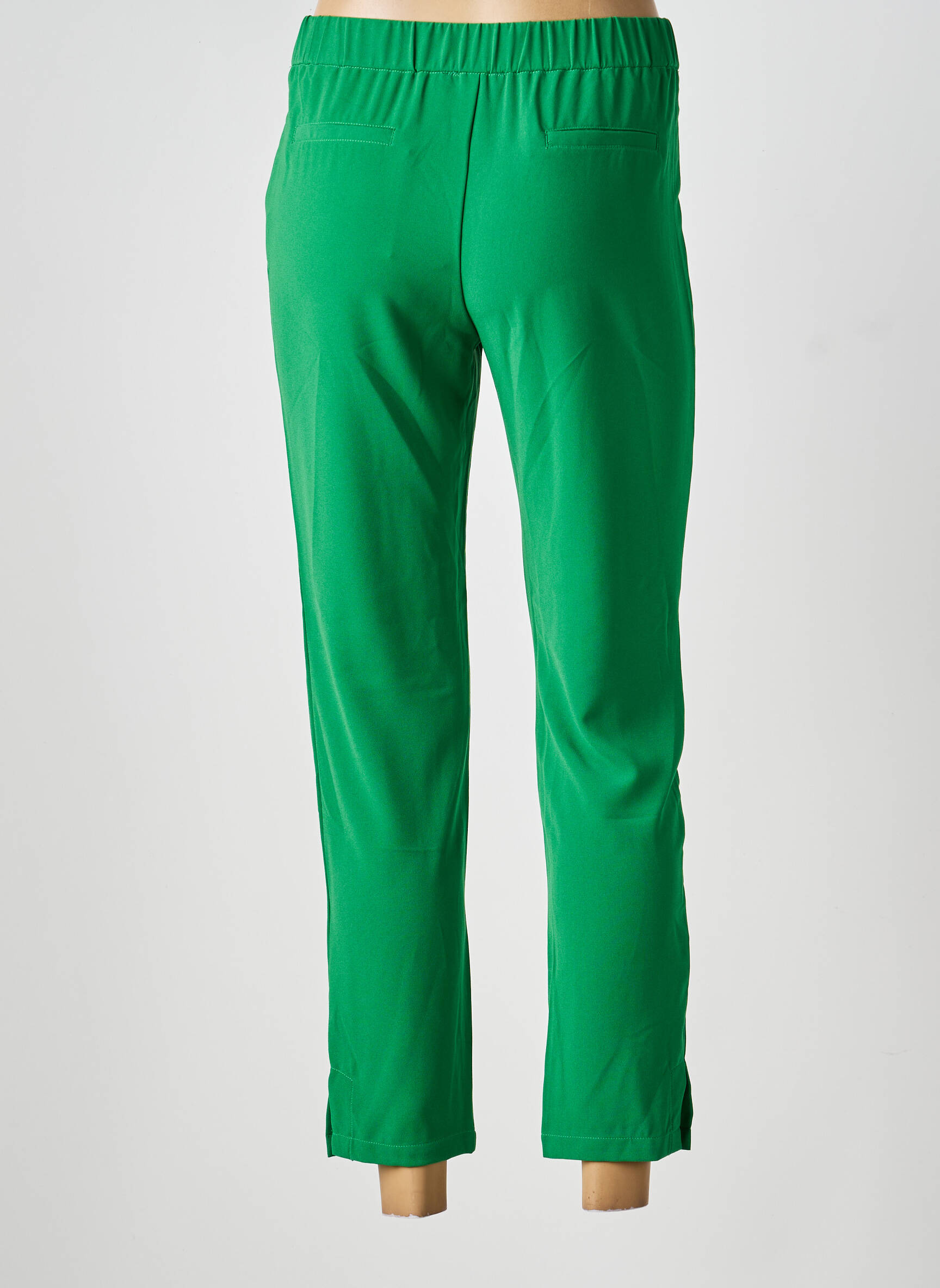 Pantalon 7/8 talie elastică mărime normală verde FELINO femeie