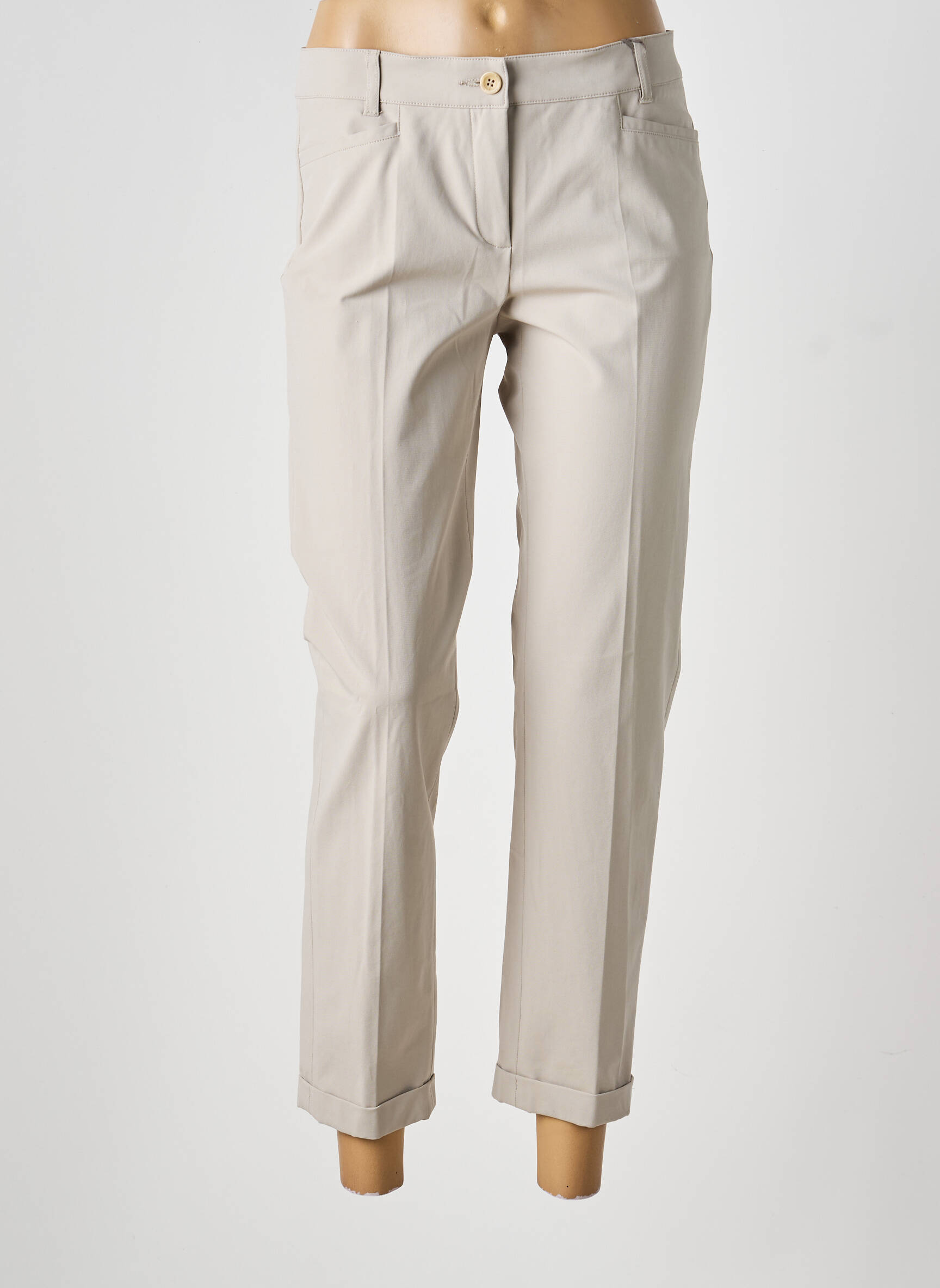 Pantalon 7/8 țesătură poplin mărime normală gri RAFFAELLO ROSSI femeie