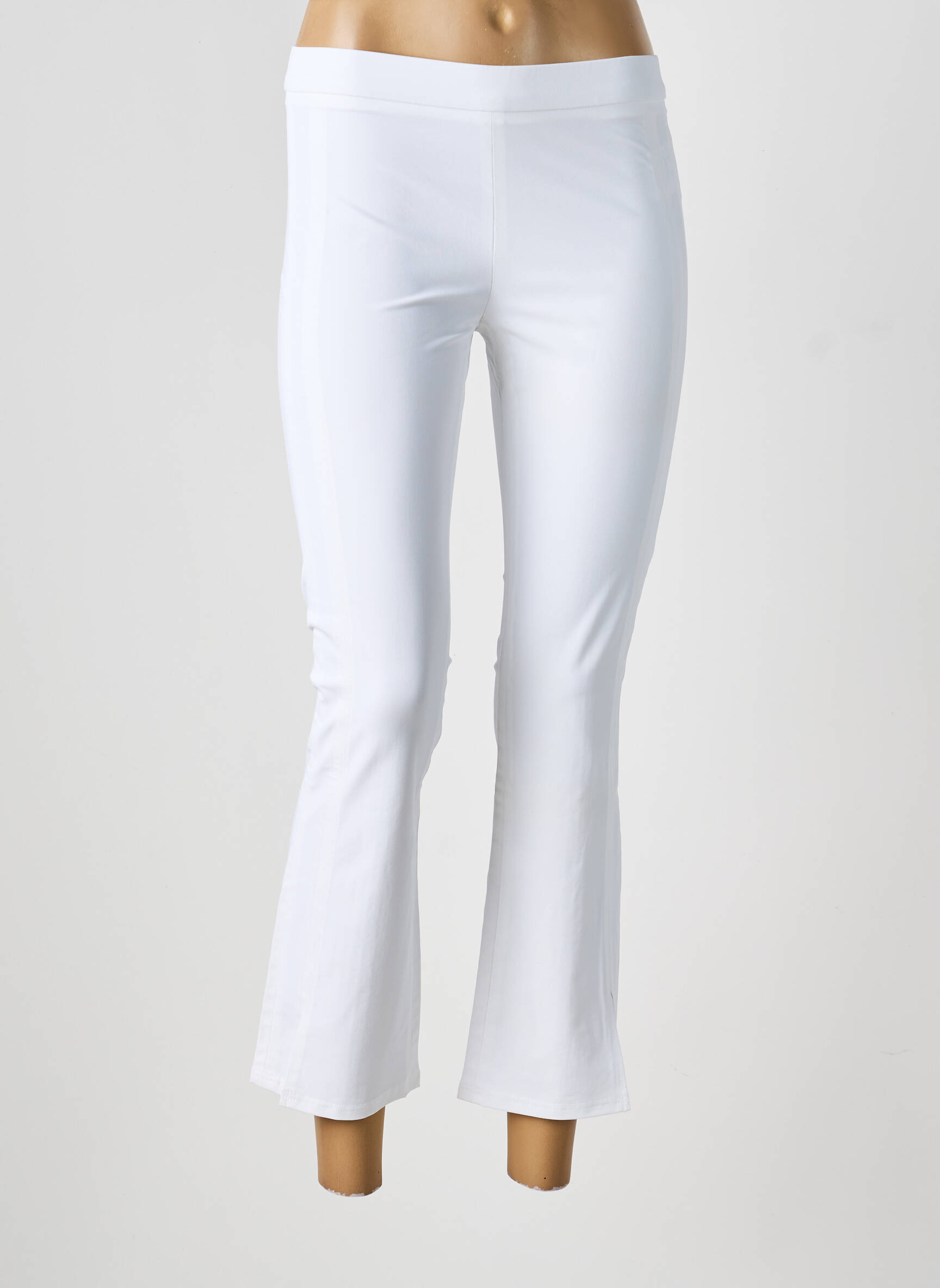 Pantalon 7/8 talie elastică mărime normală alb RAFFAELLO ROSSI femeie