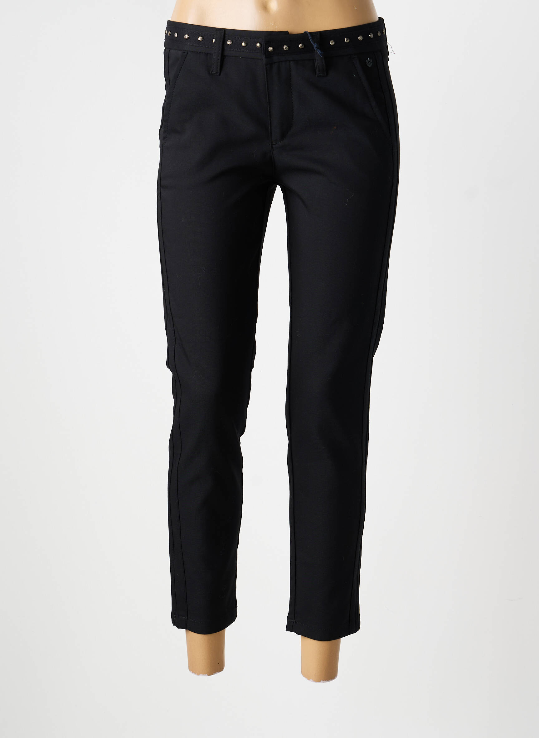 Pantalon chino țesătură poplin mărime normală negru FREEMAN T.PORTER femeie