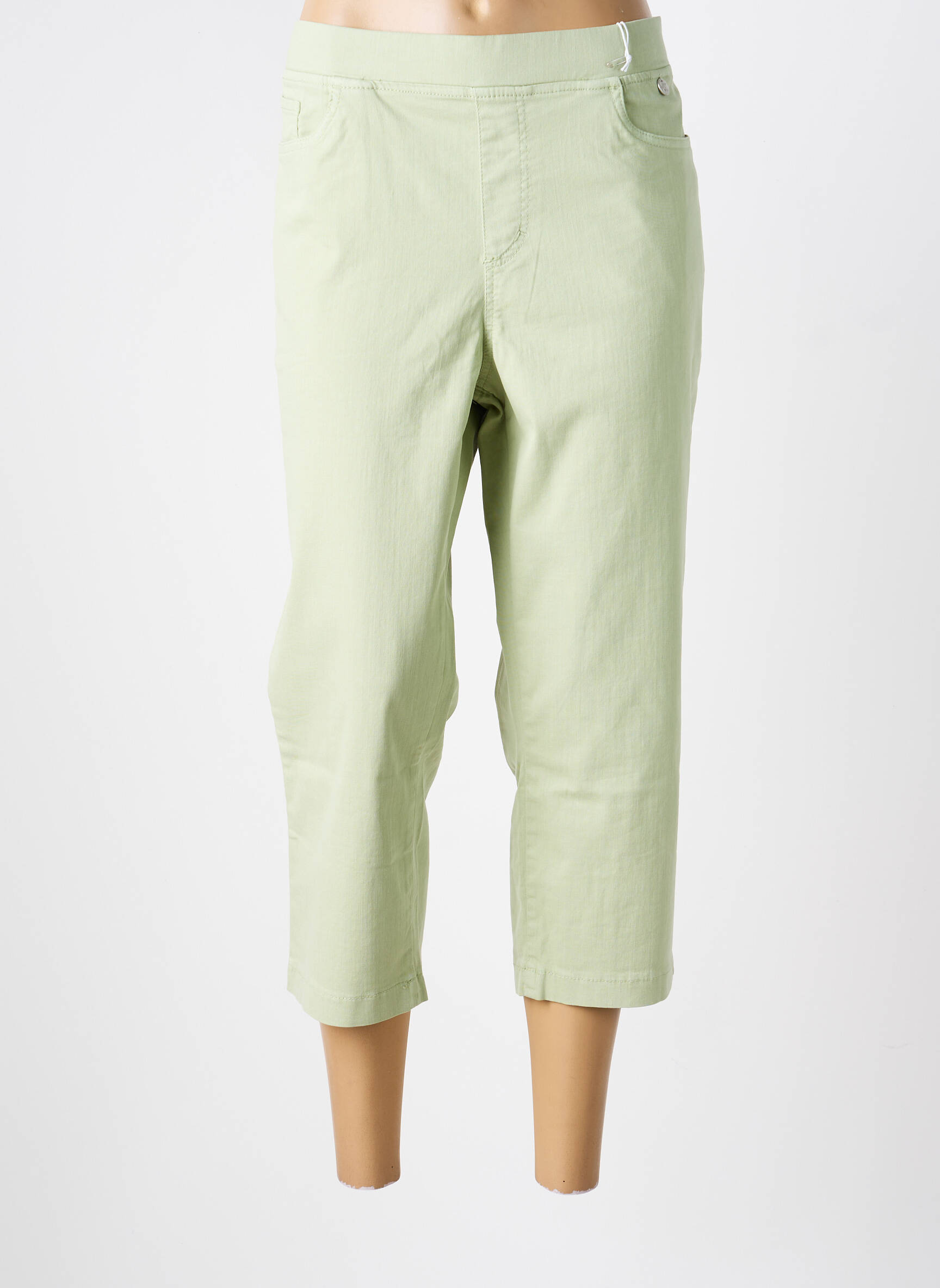 Pantalon trei sferturi elasticitate mărime normală verde ANNA MONTANA femeie