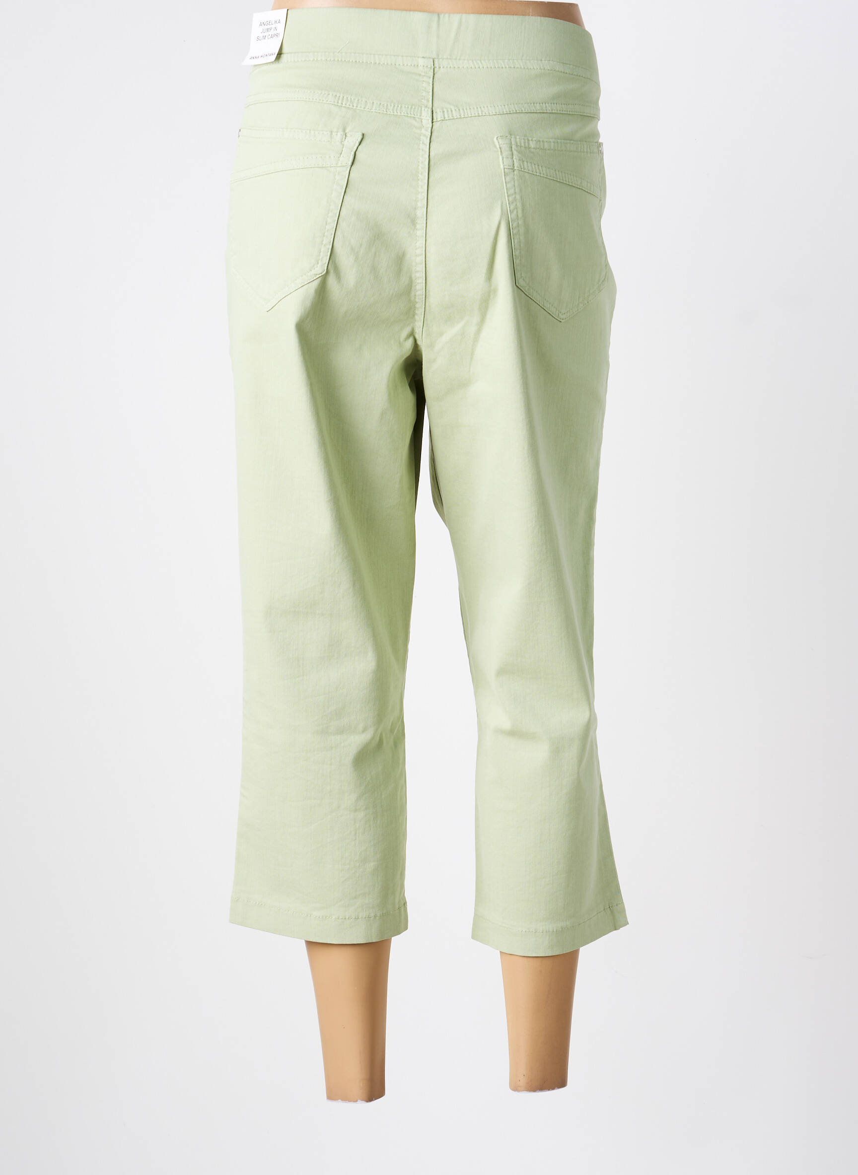 Pantalon trei sferturi elasticitate mărime normală verde ANNA MONTANA femeie