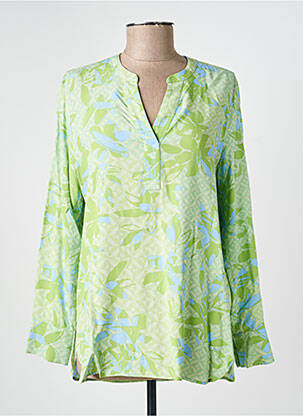 Bluză țesătură poplin mâneci lungi verde OLSEN femeie