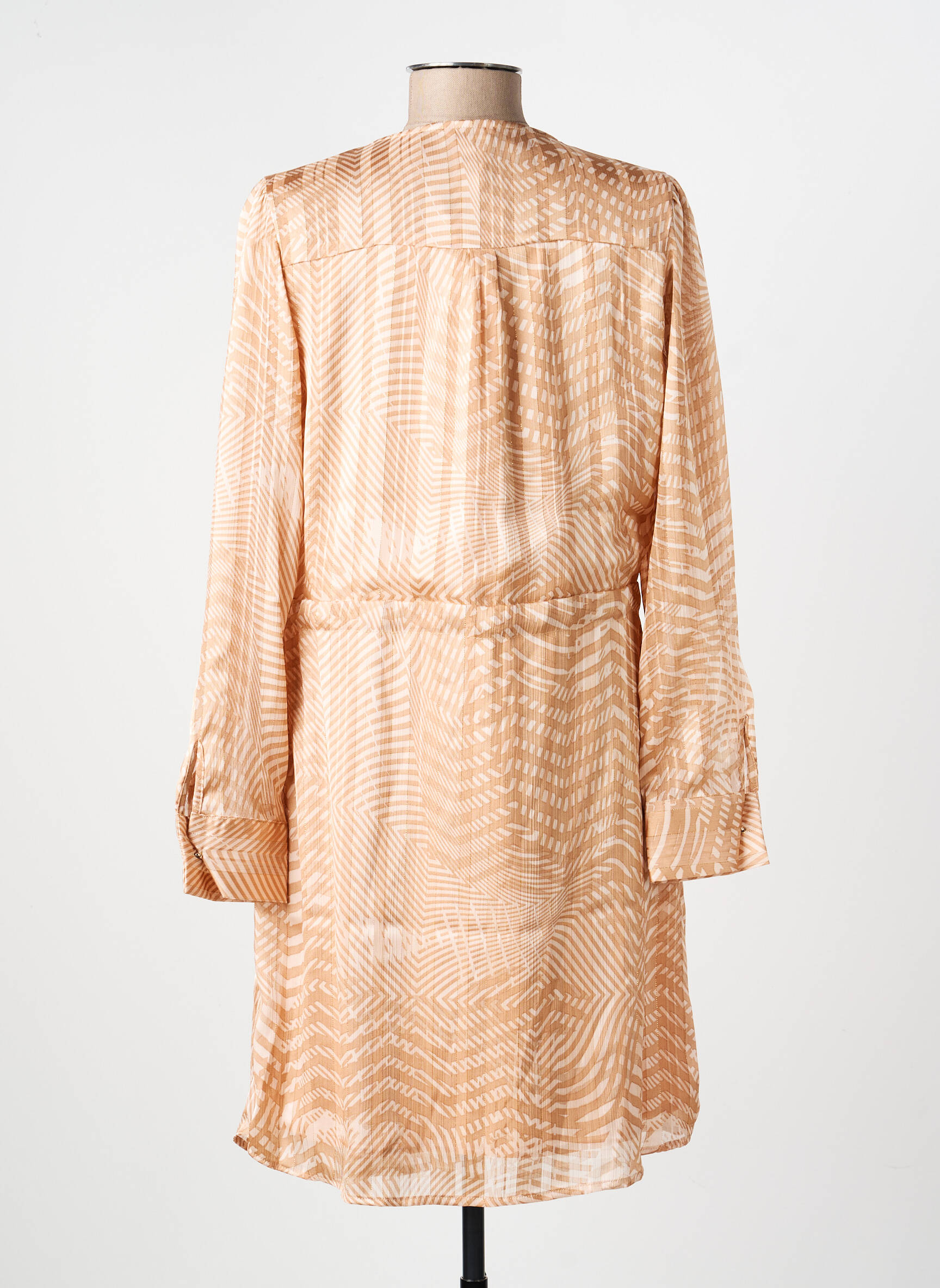 Rochie scurtă croială fluidă mâneci lungi roz ESQUALO femeie