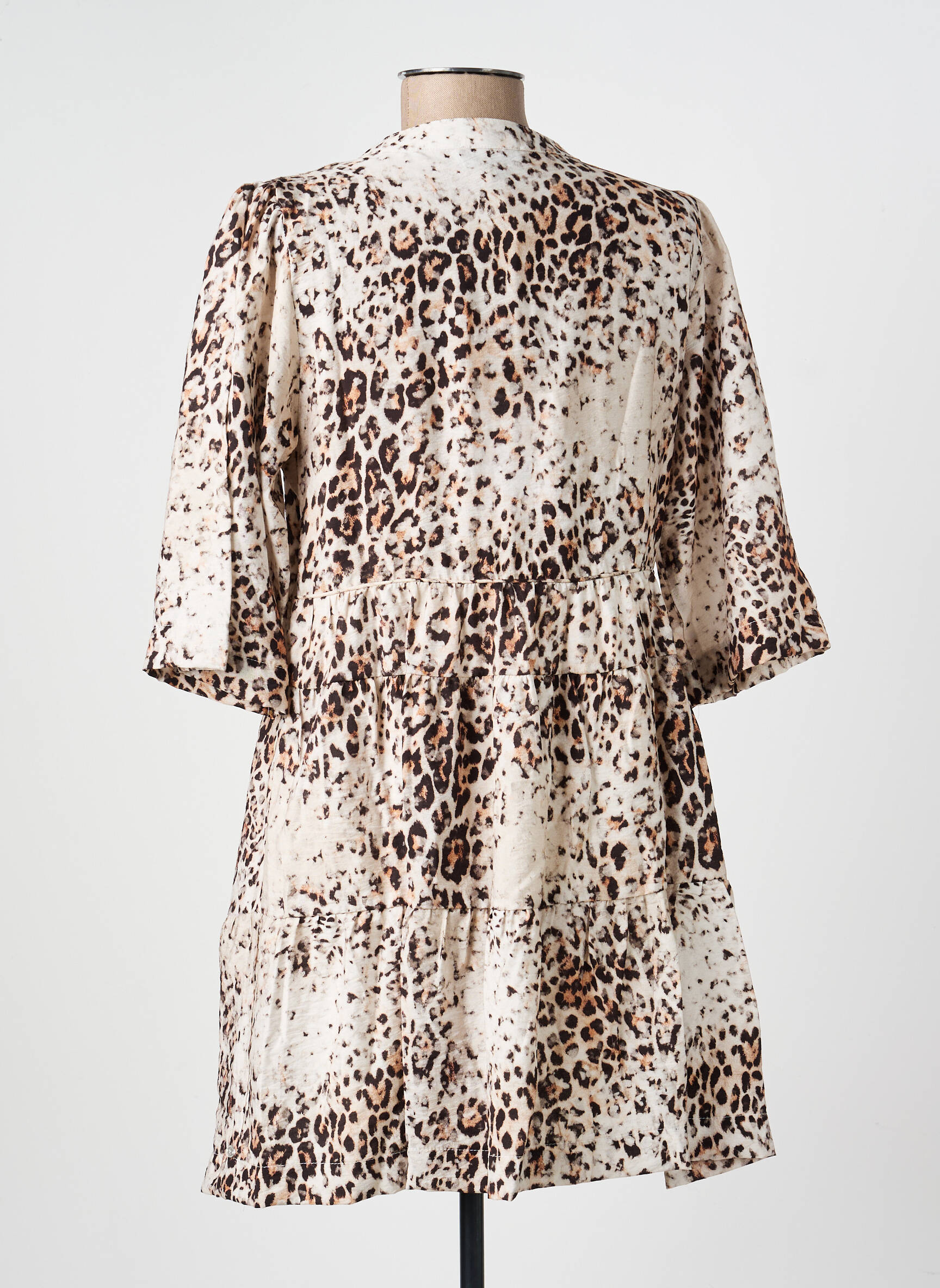 Rochie scurtă mâneci 3/4 mâneci 3/4 bej FREEMAN T.PORTER femeie