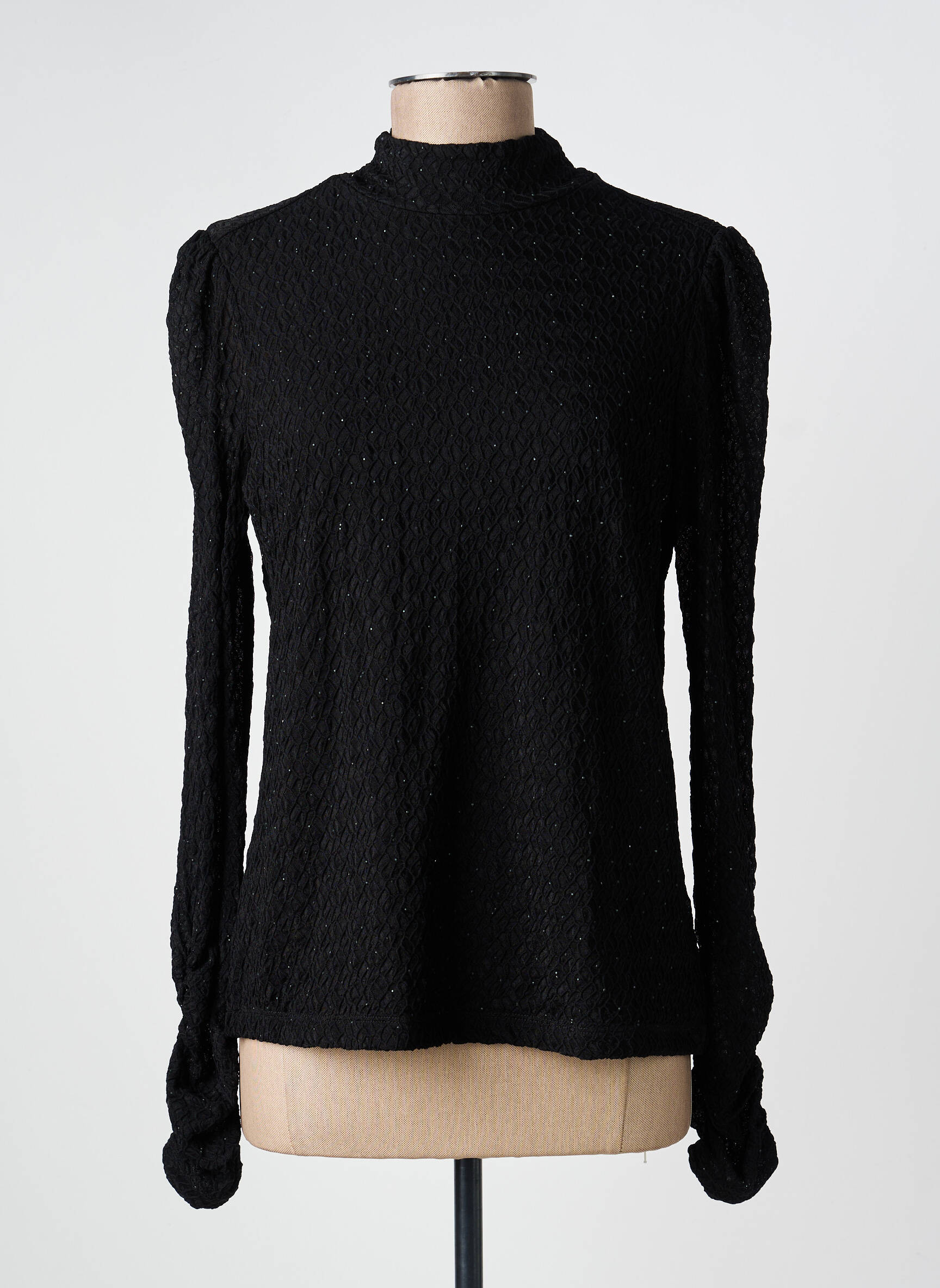 Top elasticitate mâneci lungi negru ESQUALO femeie