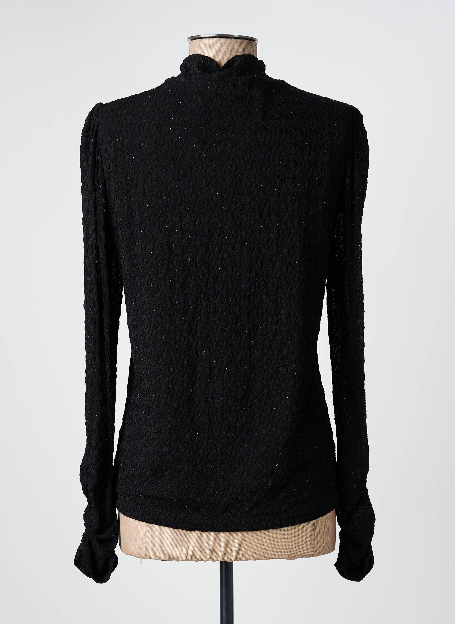 Top elasticitate mâneci lungi negru ESQUALO femeie