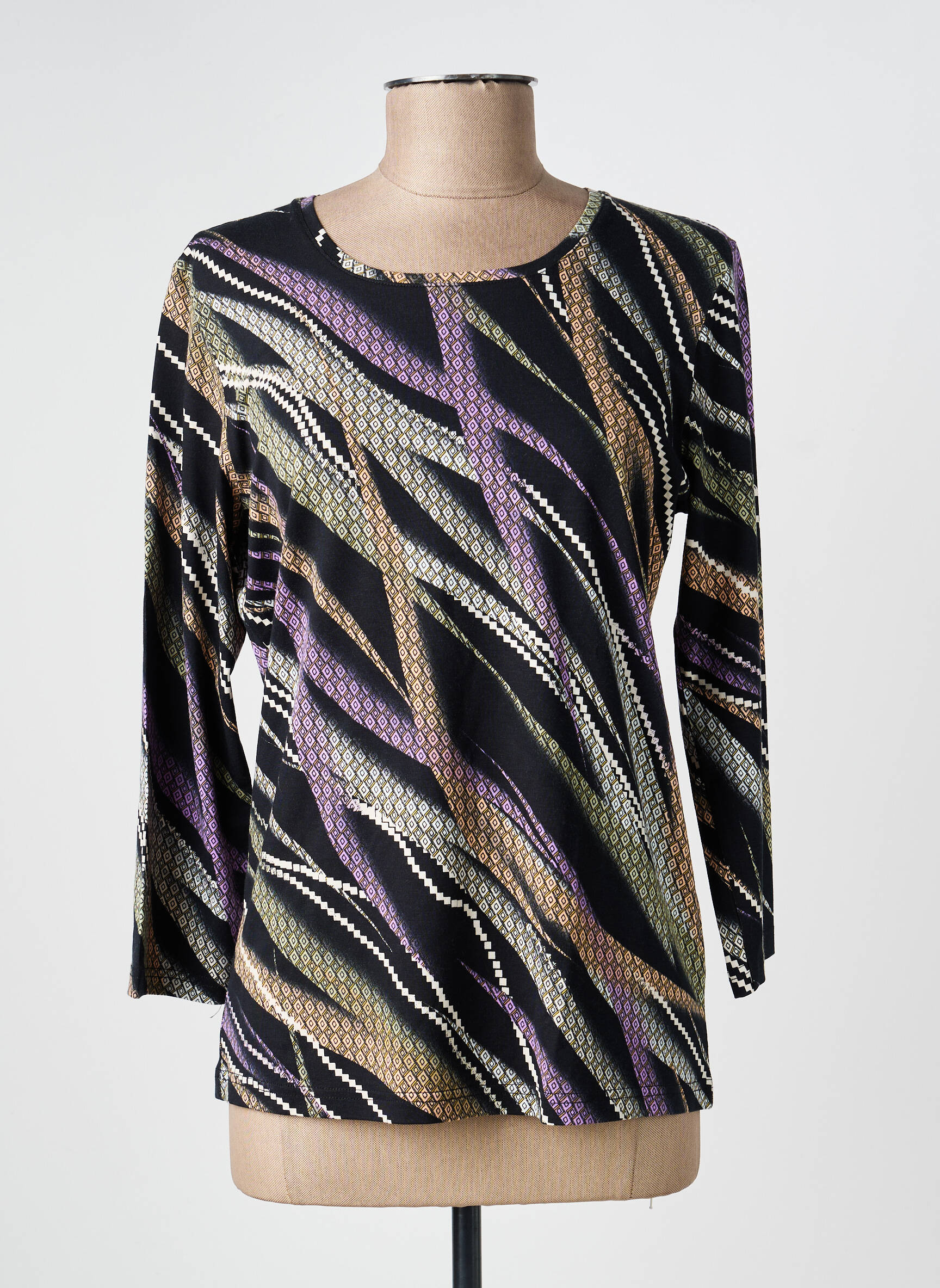 Tricou mâneci 3/4 mâneci 3/4 negru HAJO femeie