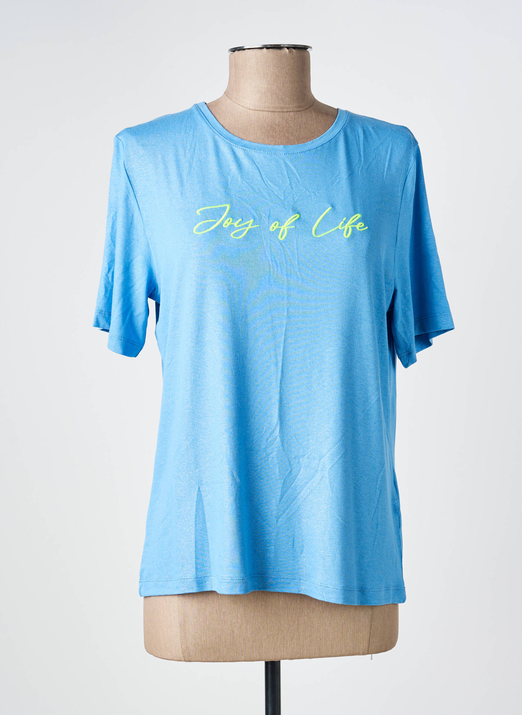 Tricou elasticitate mâneci scurte albastru JOY OF LIFE femeie