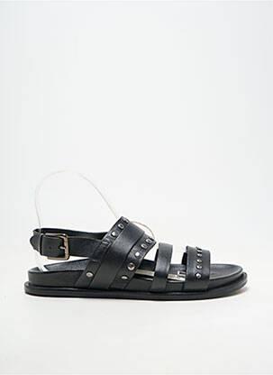 Sandale/pantofi decupați material neted toc plat până la 3 cm negru BIBA femeie