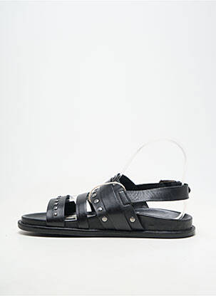 Sandale/pantofi decupați material neted toc plat până la 3 cm negru BIBA femeie
