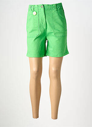 Șort țesătură denim talie înaltă verde WHO'S THAT GIRL femeie