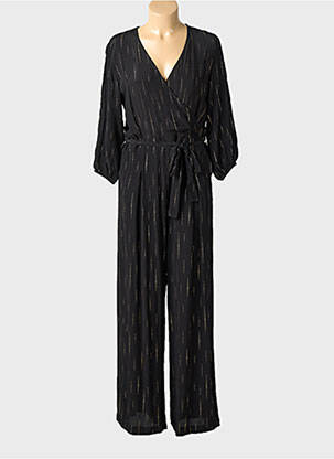 Salopetă-pantalon țesătură crep mâneci 3/4 negru MADEMOISELLE YEYE femeie