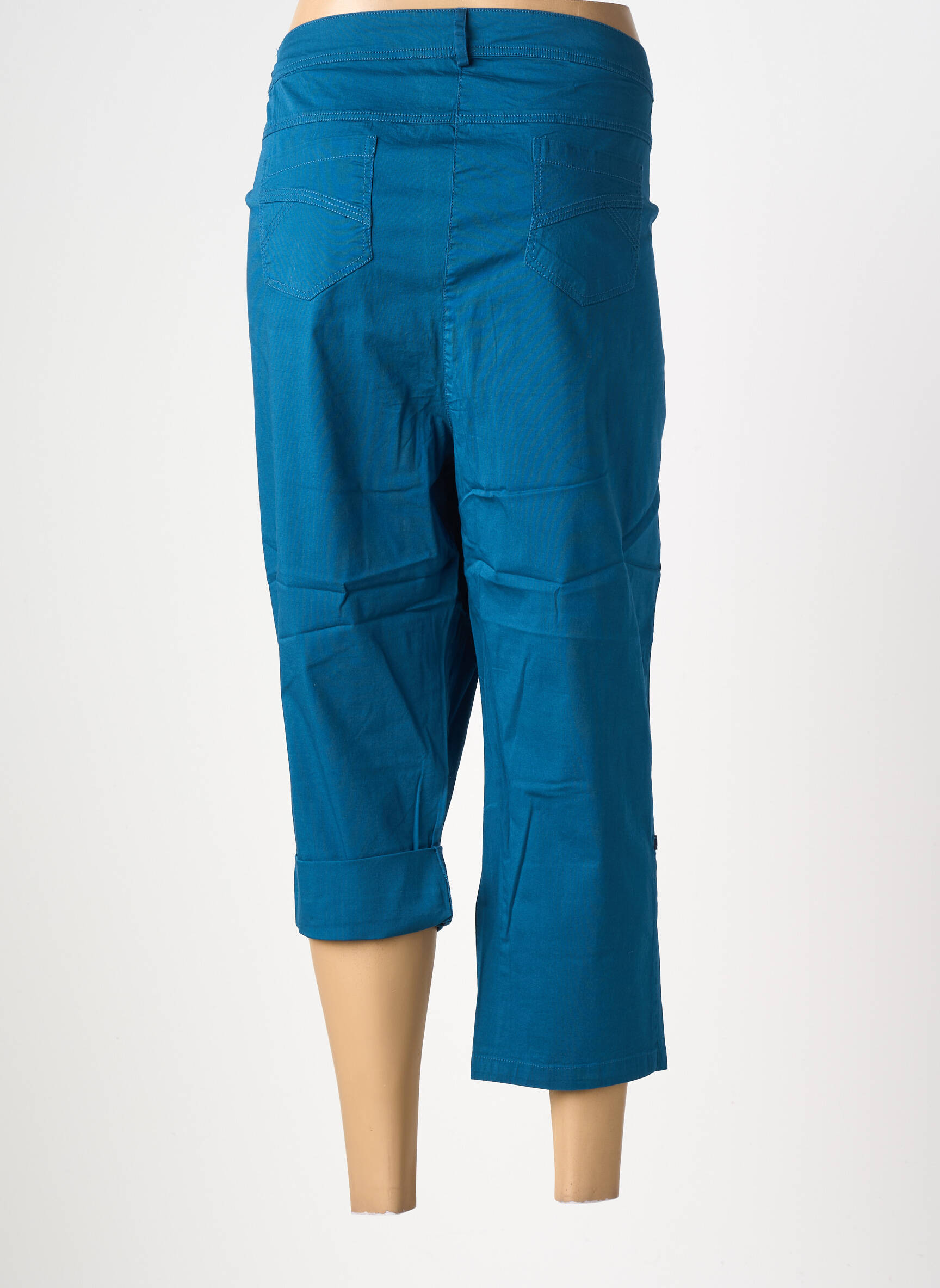 Pantalon trei sferturi talie elastică mărime normală albastru AGATHE & LOUISE femeie