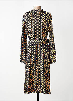 Rochie lungă imprimeu fantezie mâneci lungi negru MADEMOISELLE YEYE femeie