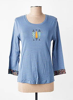 Tricou mâneci 3/4 mâneci 3/4 albastru THALASSA femeie