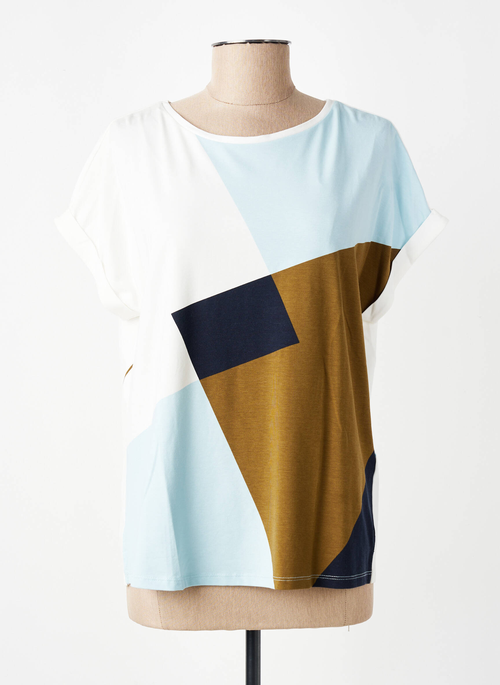 Tricou imprimeu fantezie mâneci scurte albastru GERRY WEBER femeie
