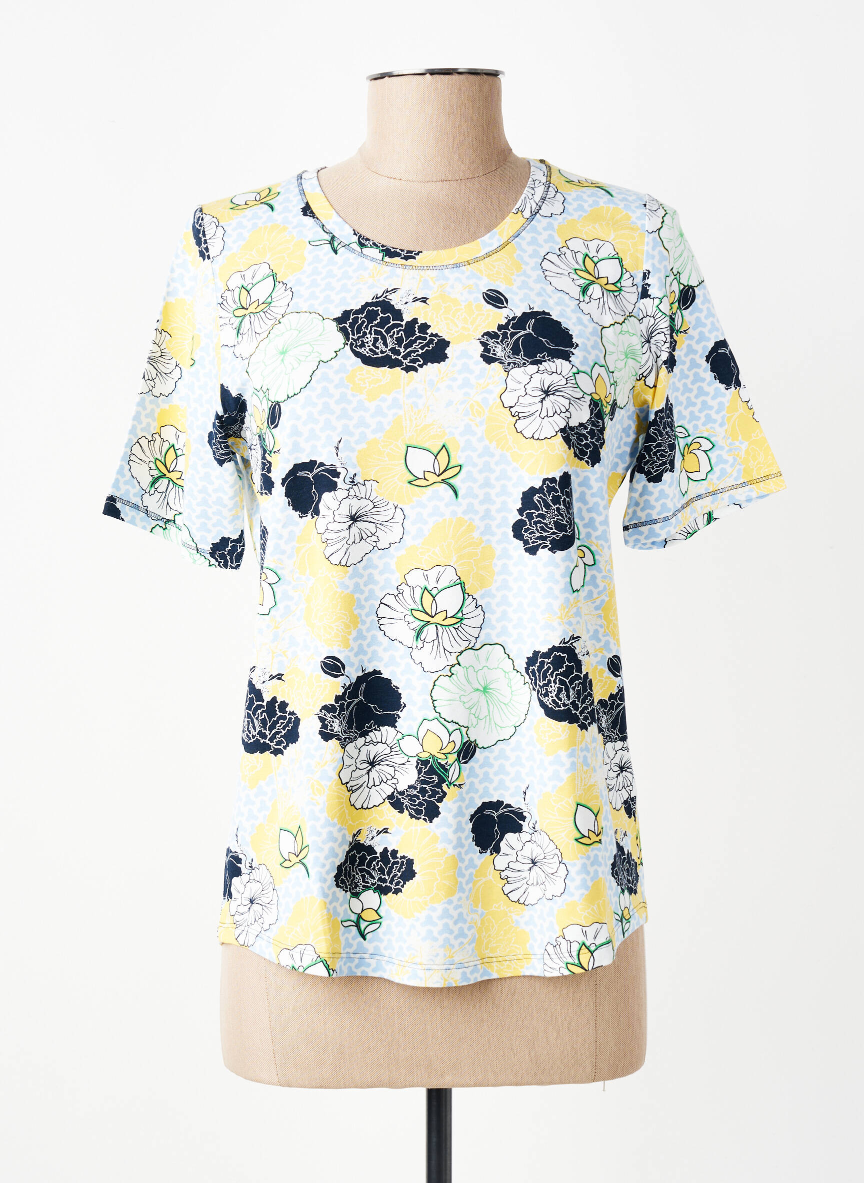 Tricou imprimeu fantezie mâneci scurte galben THOMAS RABE femeie