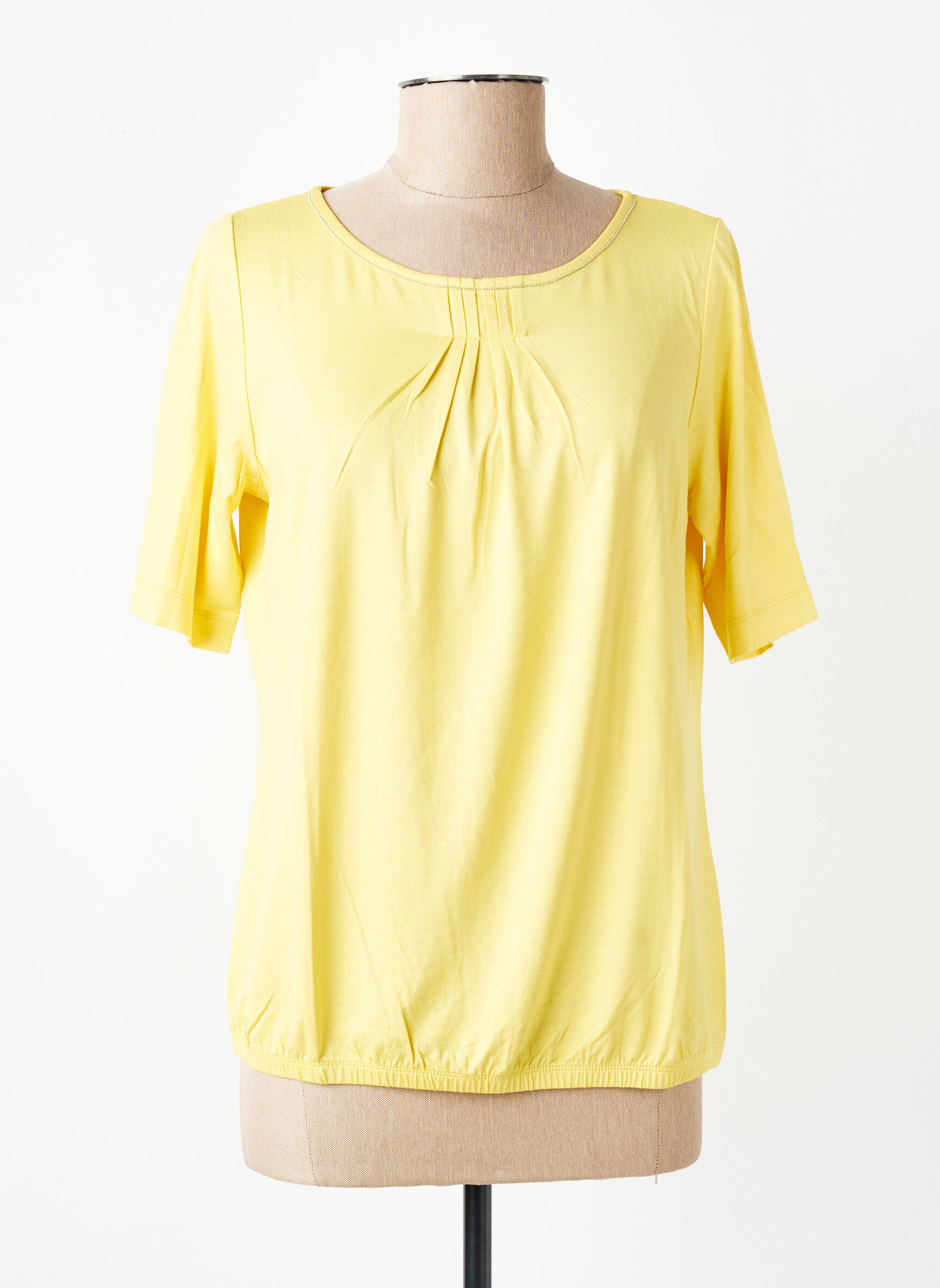 Tricou guler rotund mâneci scurte galben RABE femeie