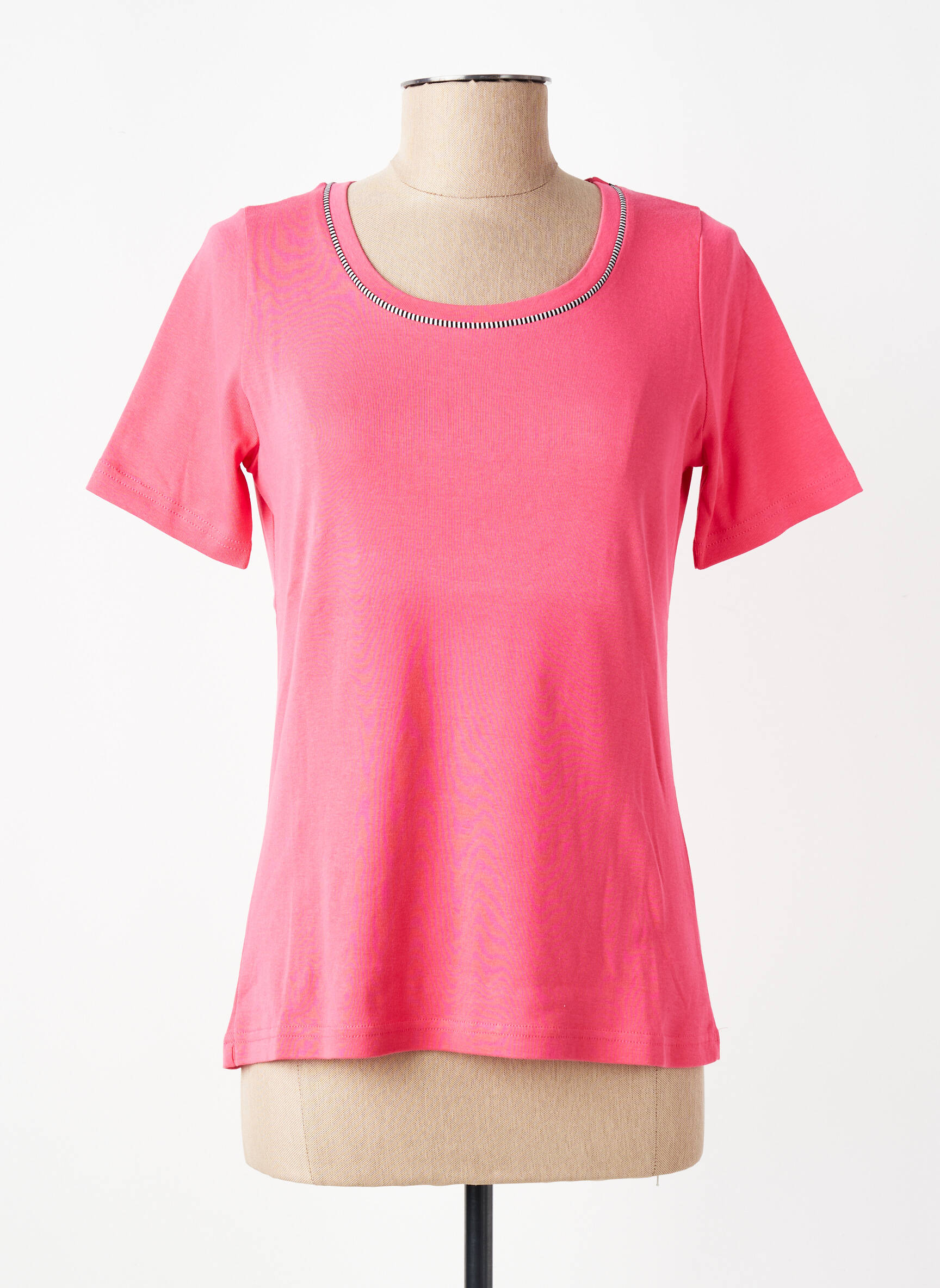 Tricou croială cambrată mâneci scurte roz TELMAIL femeie