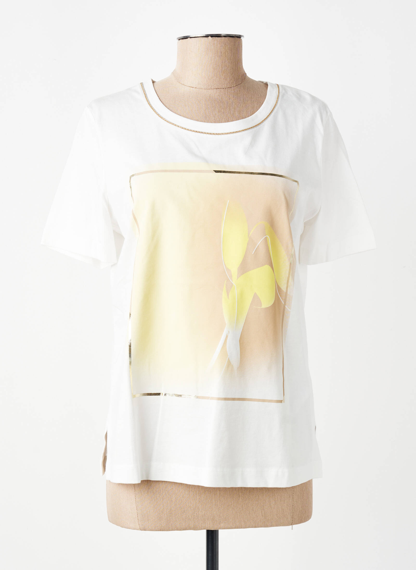 Tricou imprimeu fantezie mâneci scurte alb GERRY WEBER femeie