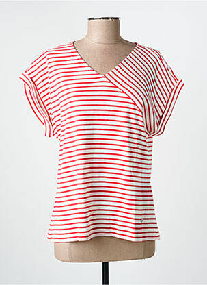 Tricou imprimeu fantezie mâneci scurte roșu THALASSA femeie