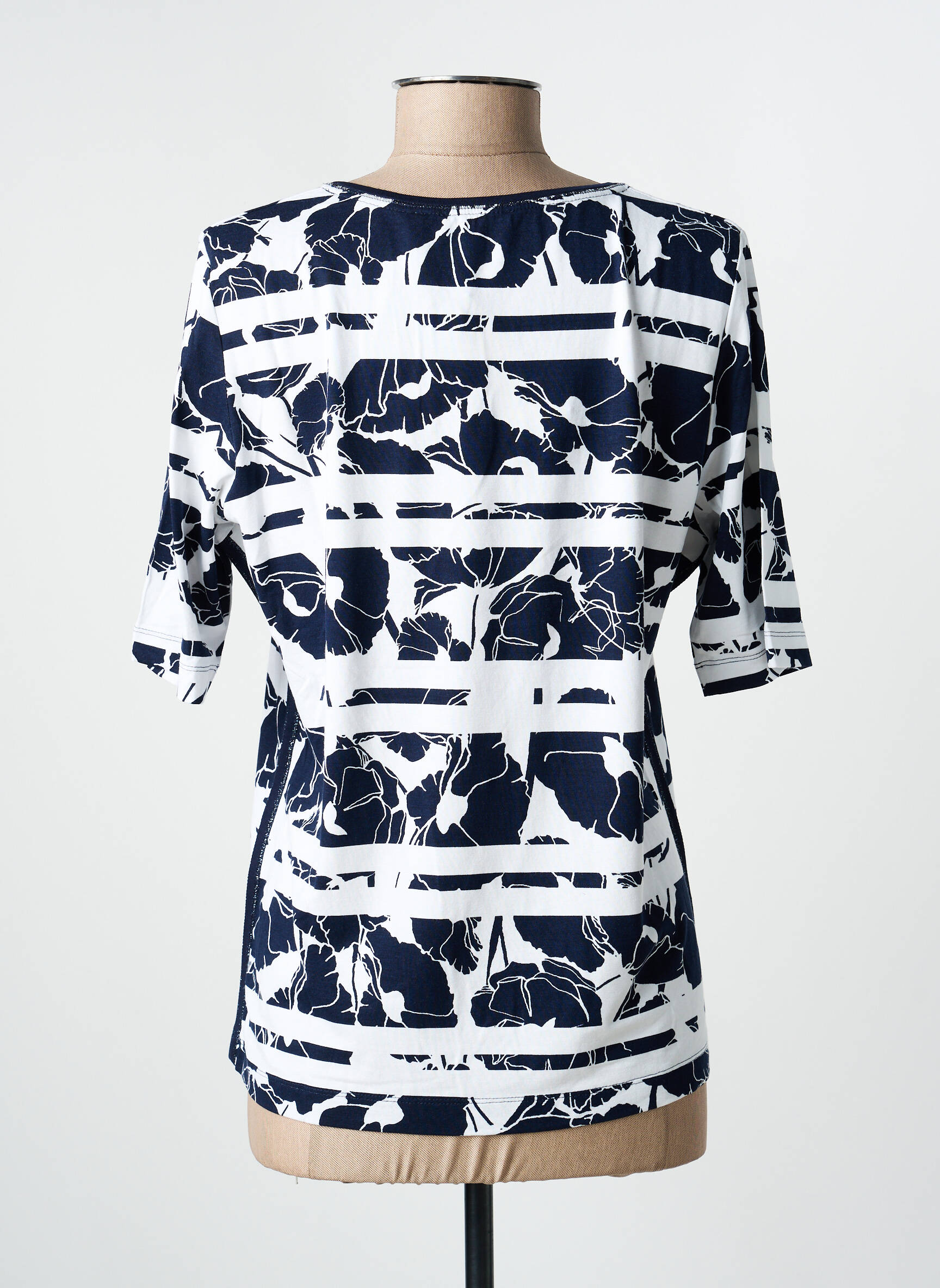 Tricou imprimeu fantezie mâneci scurte albastru RABE femeie