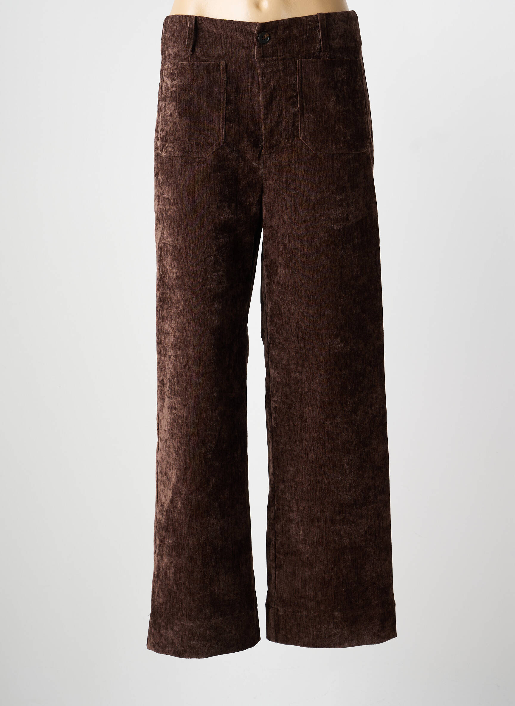Pantalon evazat elasticitate mărime normală maro DERHY femeie