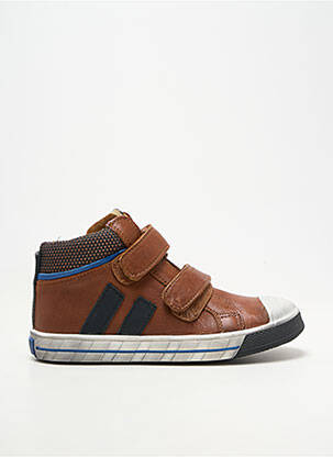 Adidași material neted vârf rotund maro ACEBOS băiat
