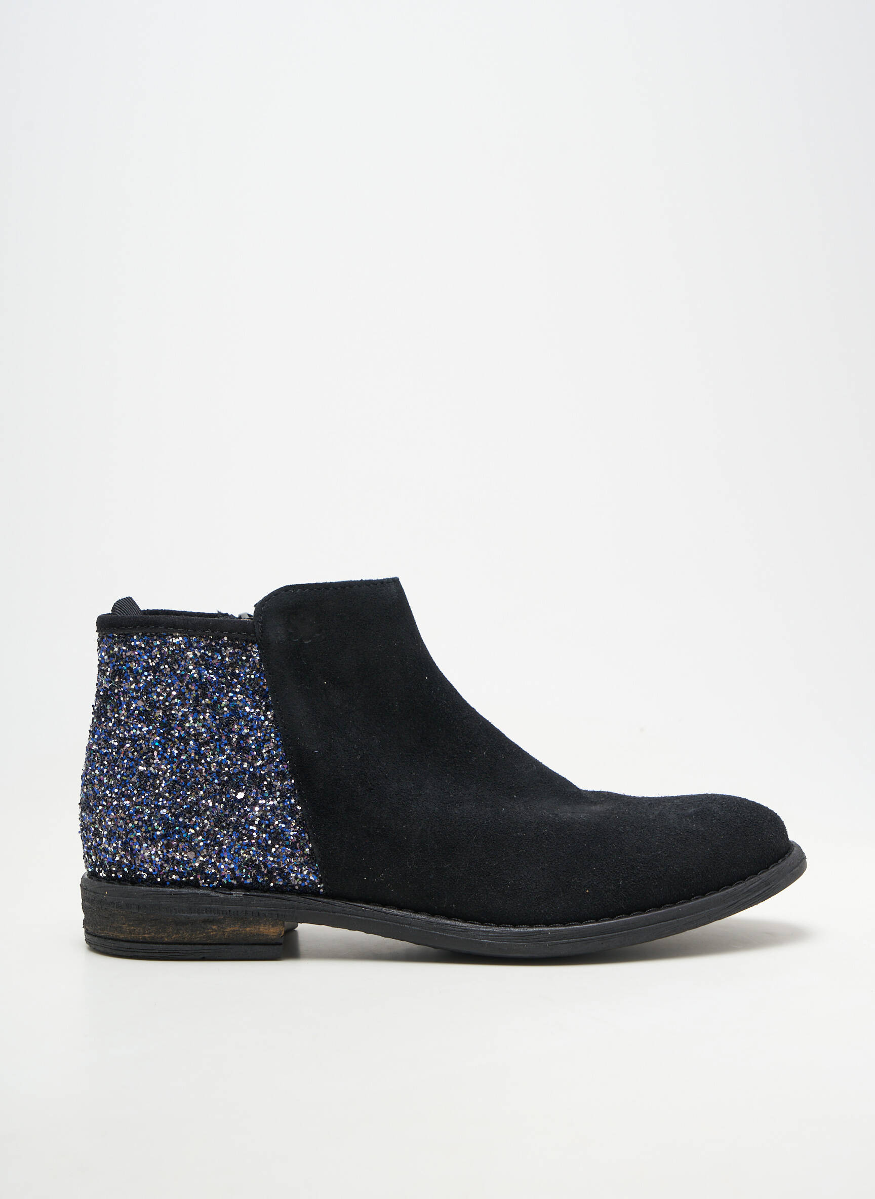 Botine/ghete nubuc toc plat până la 3 cm negru ACEBOS femeie