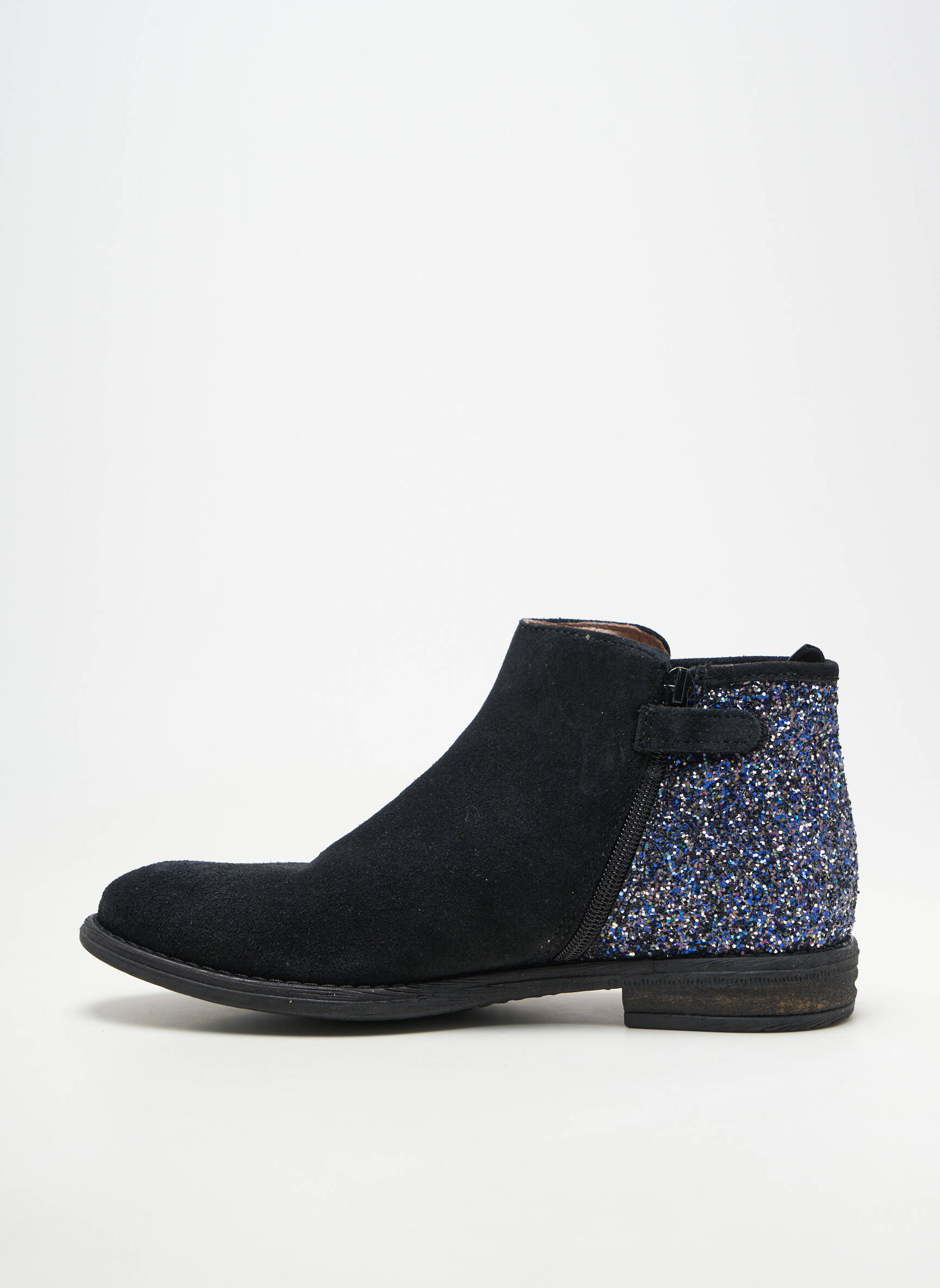 Botine/ghete nubuc toc plat până la 3 cm negru ACEBOS femeie