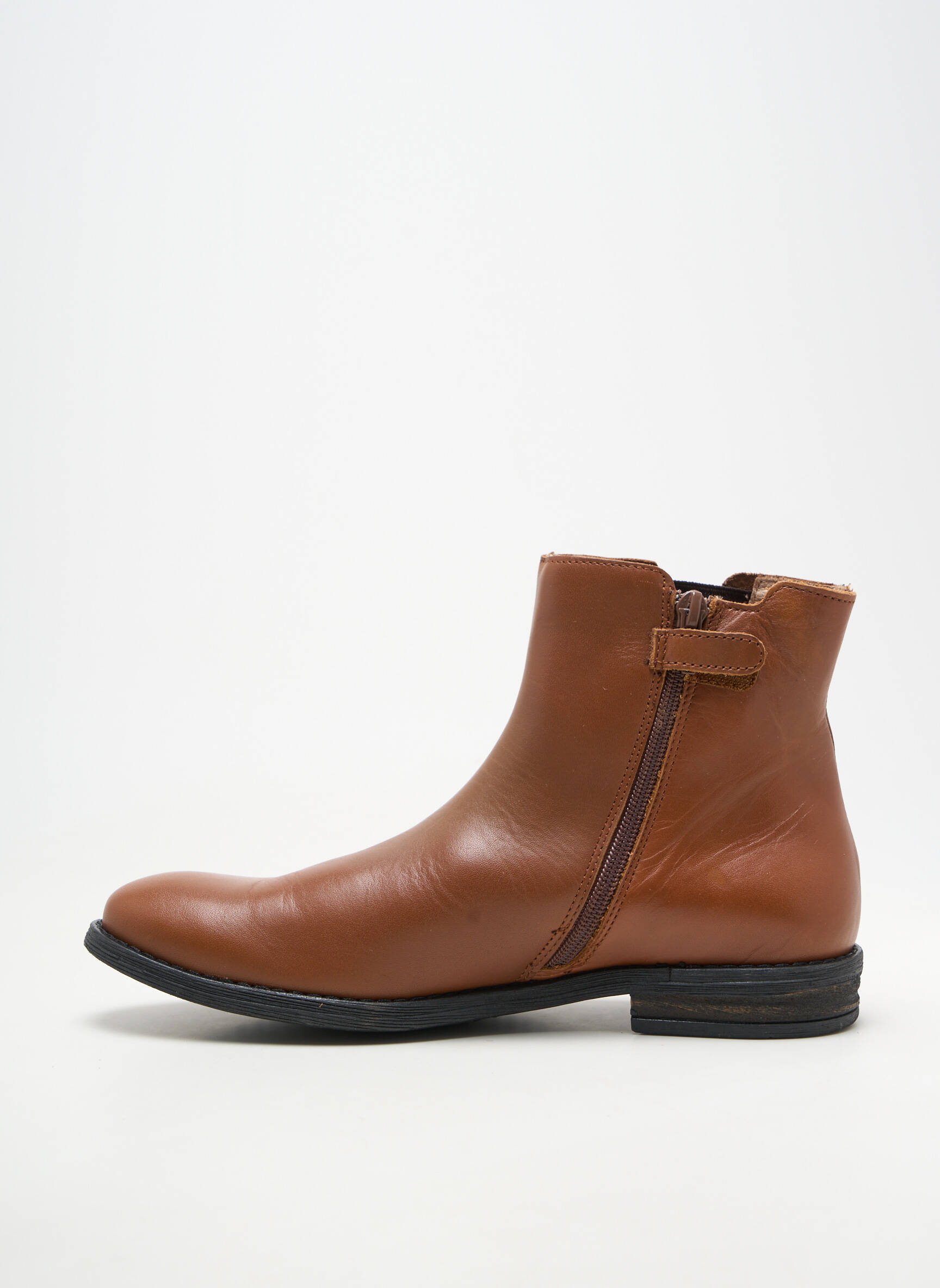 Botine/ghete material neted toc plat până la 3 cm maro ACEBOS femeie
