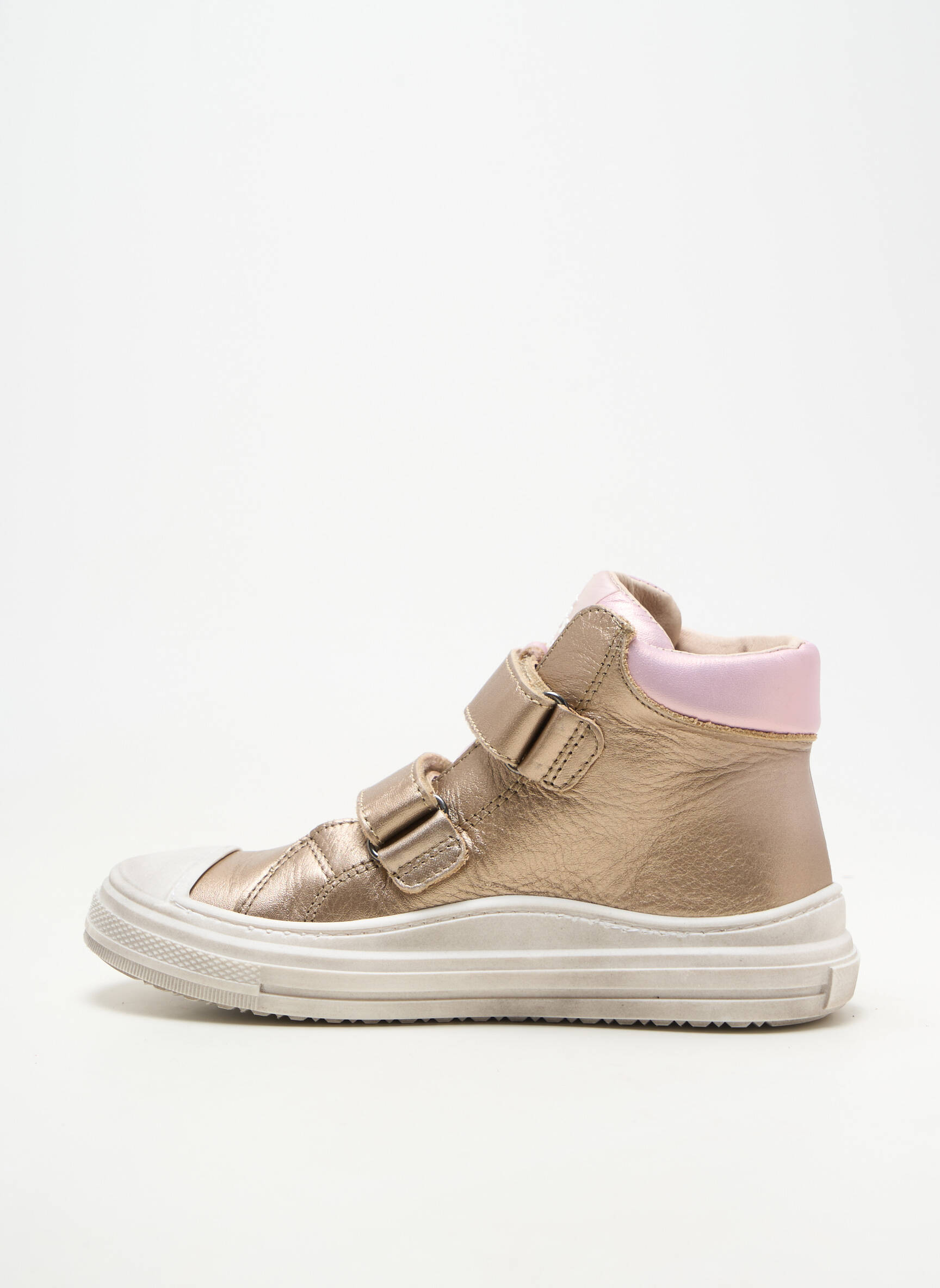 Adidași material neted vârf rotund auriu ACEBOS fată