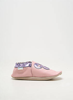 Papuci/pantofi de casă material neted vârf rotund roz ROBEEZ fată