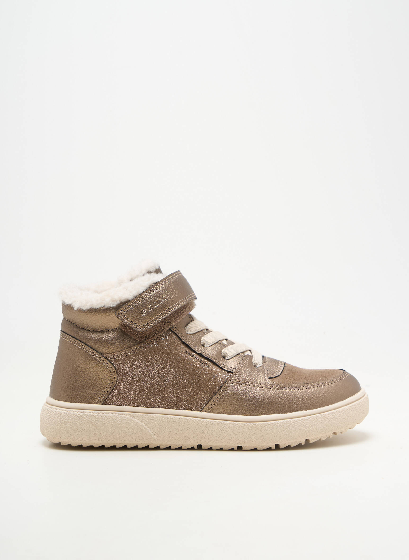 Adidași material neted vârf rotund gri GEOX fată