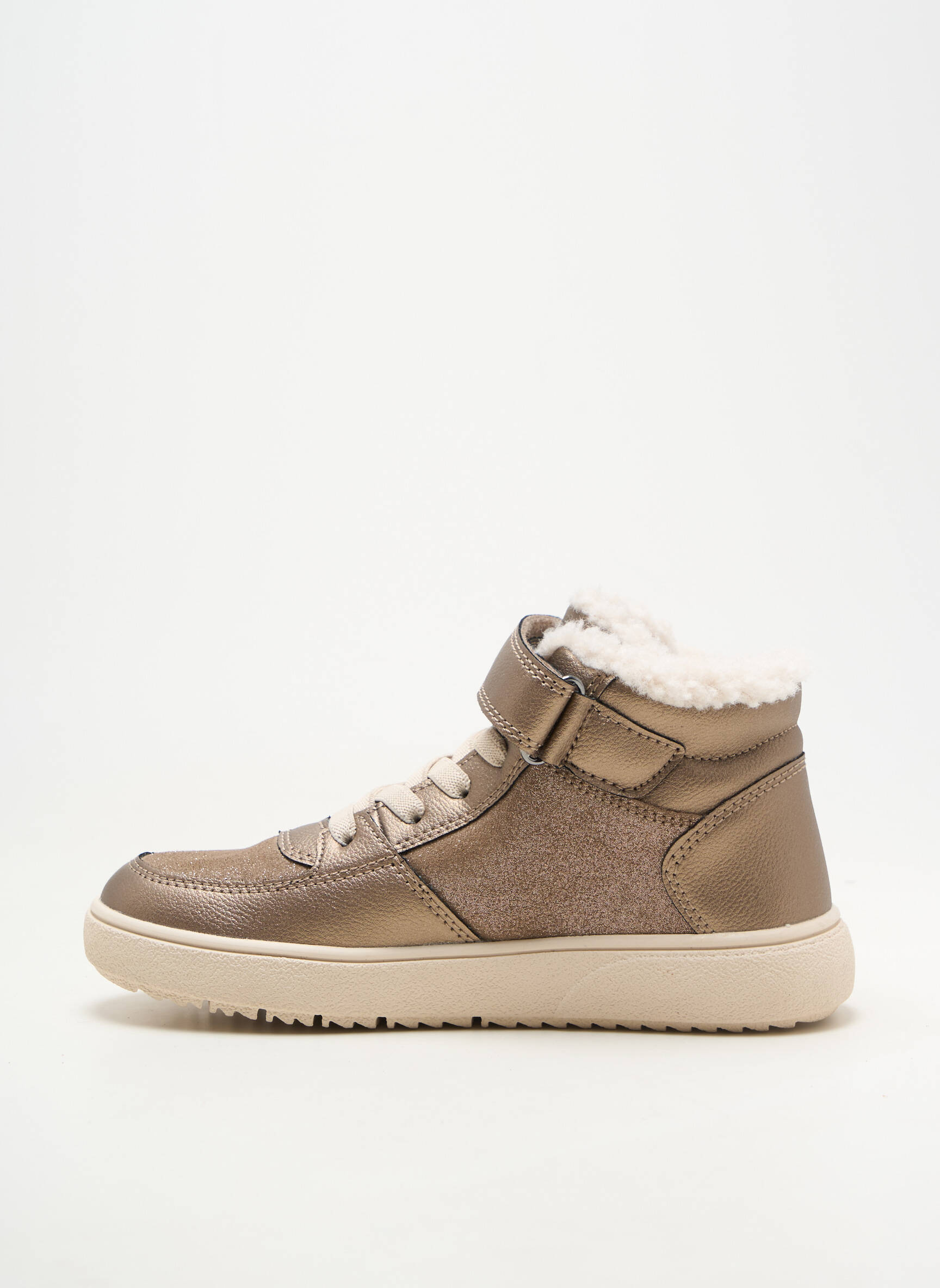 Adidași material neted vârf rotund gri GEOX fată