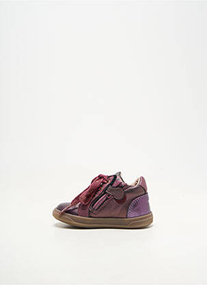 Ghete material neted vârf rotund violet ACEBOS fată