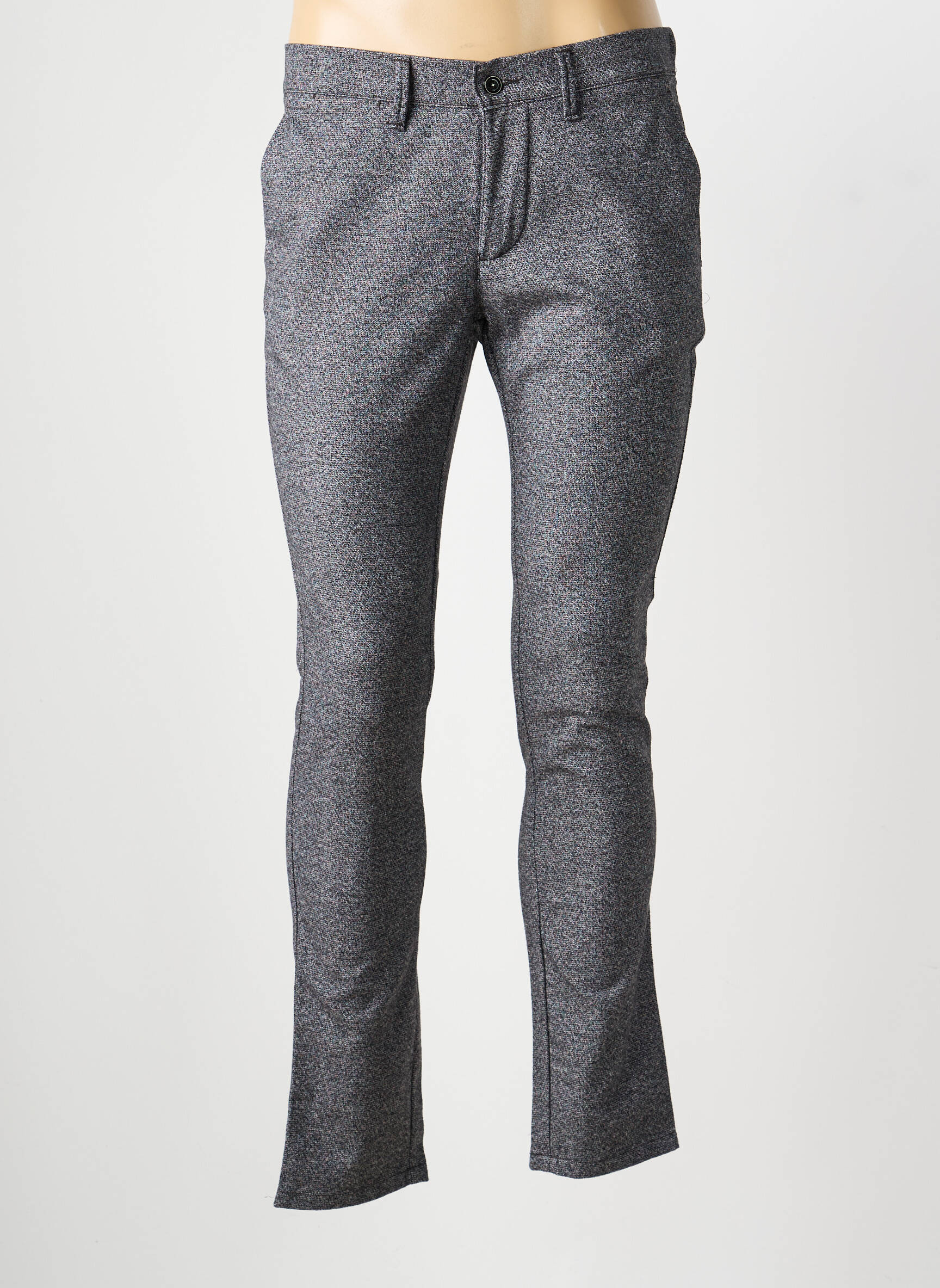 Pantalon chino țesătură melanj mărime normală gri LCDN bărbat