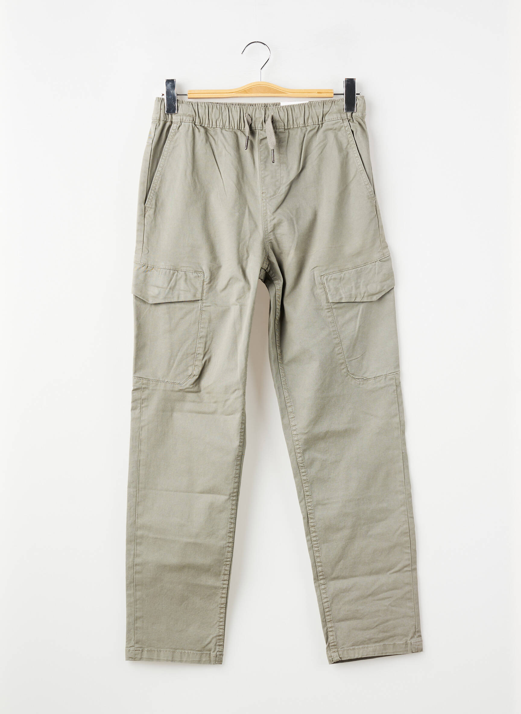 Pantalon cargo subțire talie elastică verde GARCIA băiat