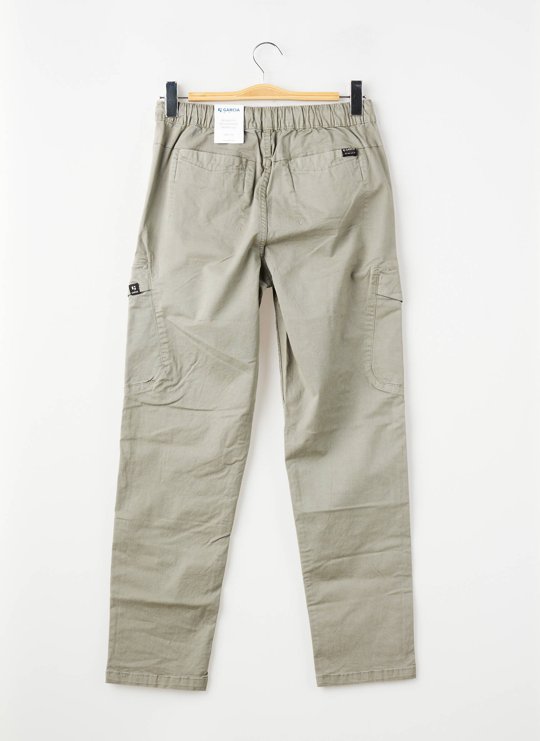 Pantalon cargo subțire talie elastică verde GARCIA băiat