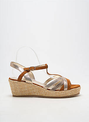 Espadrile închidere cu buclă(e) toc de 7 la 9 cm maro SWEET femeie