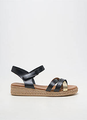 Sandale/pantofi decupați material neted toc plat până la 3 cm negru LA MAISON DE L'ESPADRILLE femeie
