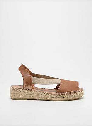 Sandale/pantofi decupați material neted toc de 4 la 6 cm maro LA MAISON DE L'ESPADRILLE femeie