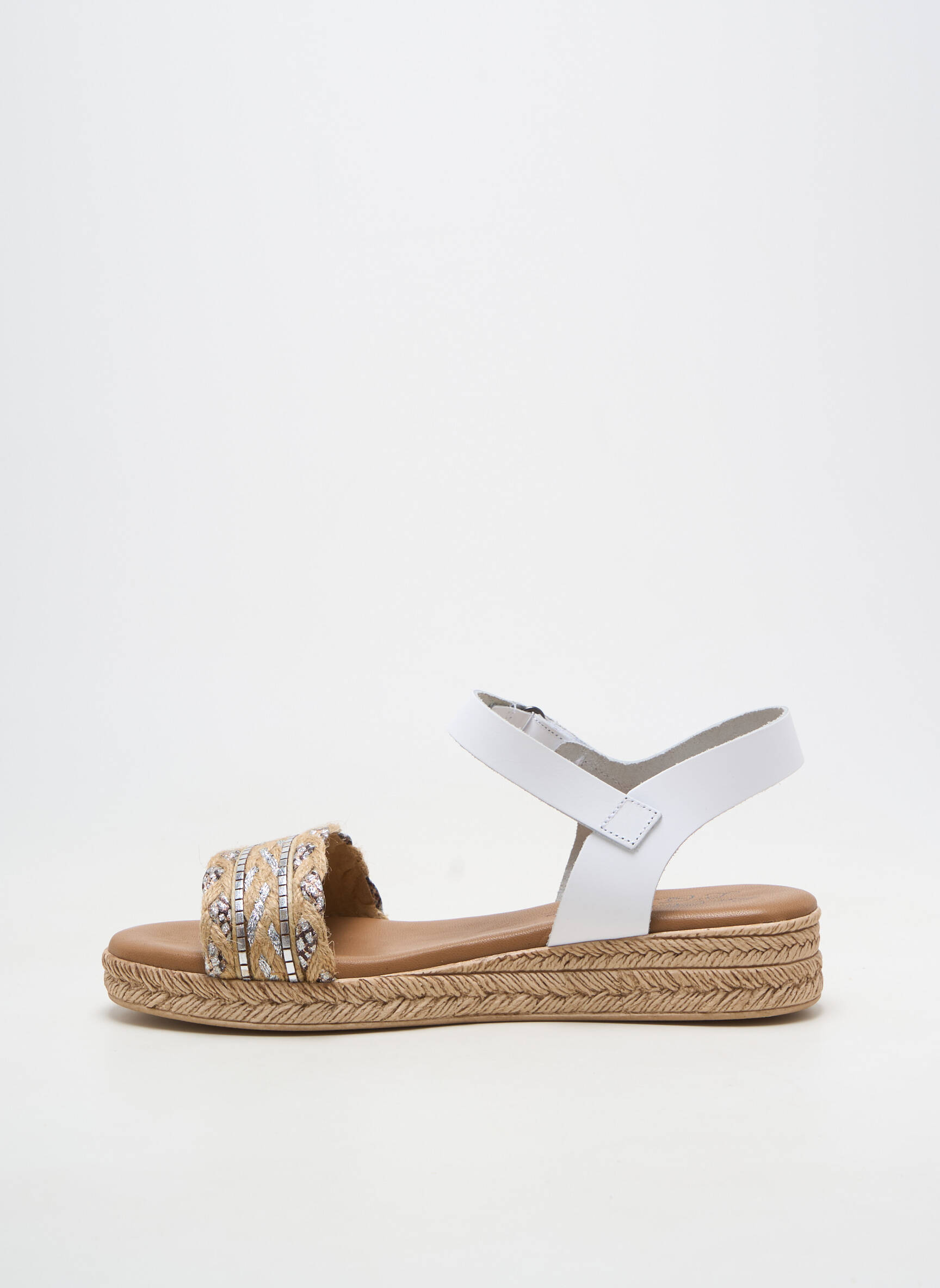 Sandale/pantofi decupați material neted toc plat până la 3 cm alb LA MAISON DE L'ESPADRILLE femeie
