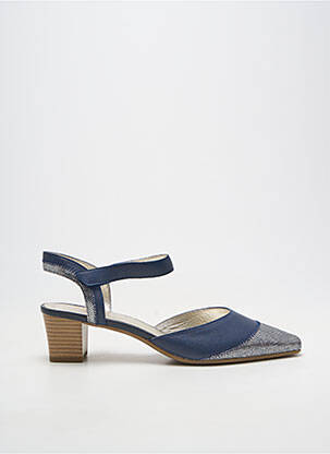 Pantofi cu toc material neted toc de 4 la 6 cm albastru SWEET femeie