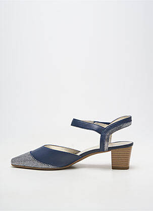 Pantofi cu toc material neted toc de 4 la 6 cm albastru SWEET femeie