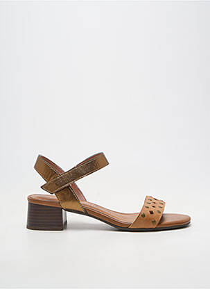 Sandale/pantofi decupați material neted toc de 4 la 6 cm maro EMILIE KARSTON femeie
