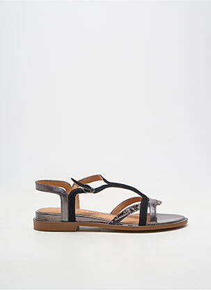 Sandale/pantofi decupați material neted toc plat până la 3 cm negru EMILIE KARSTON femeie