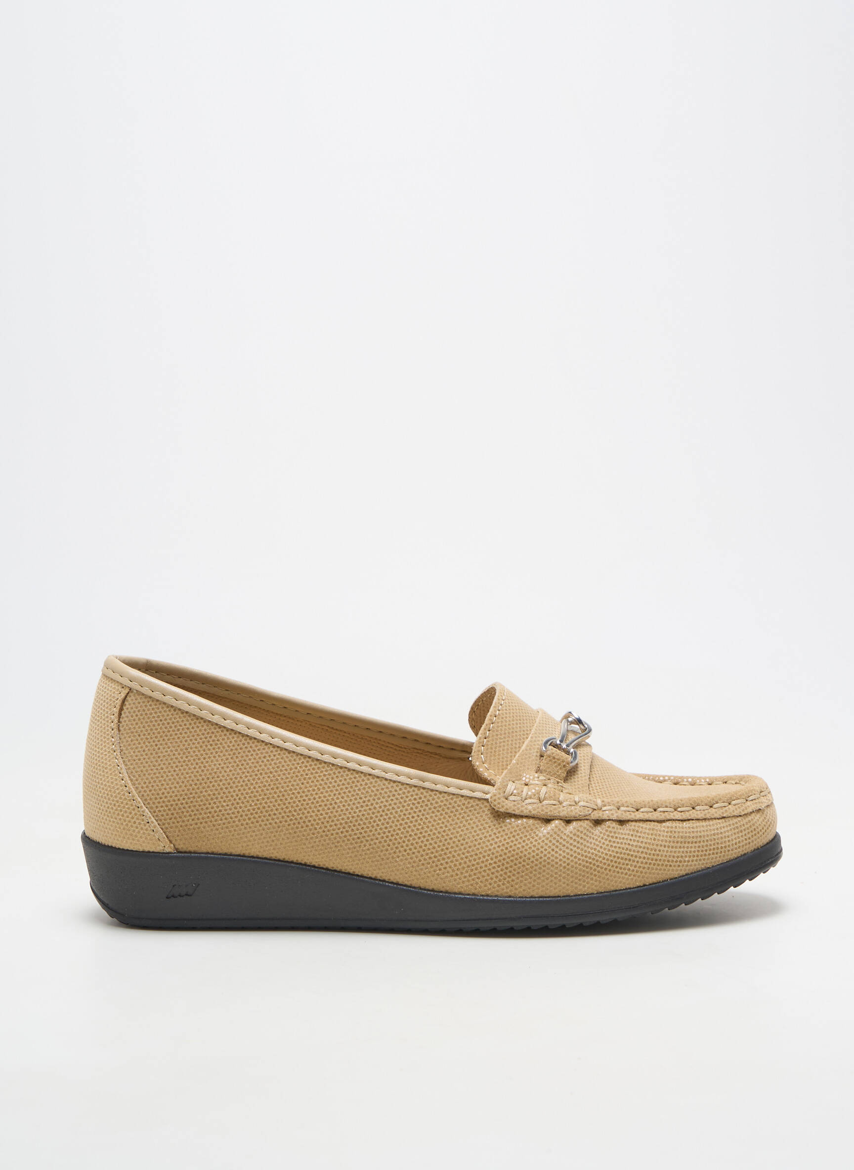 Mocasini material neted toc plat până la 3 cm bej SEMELFLEX femeie