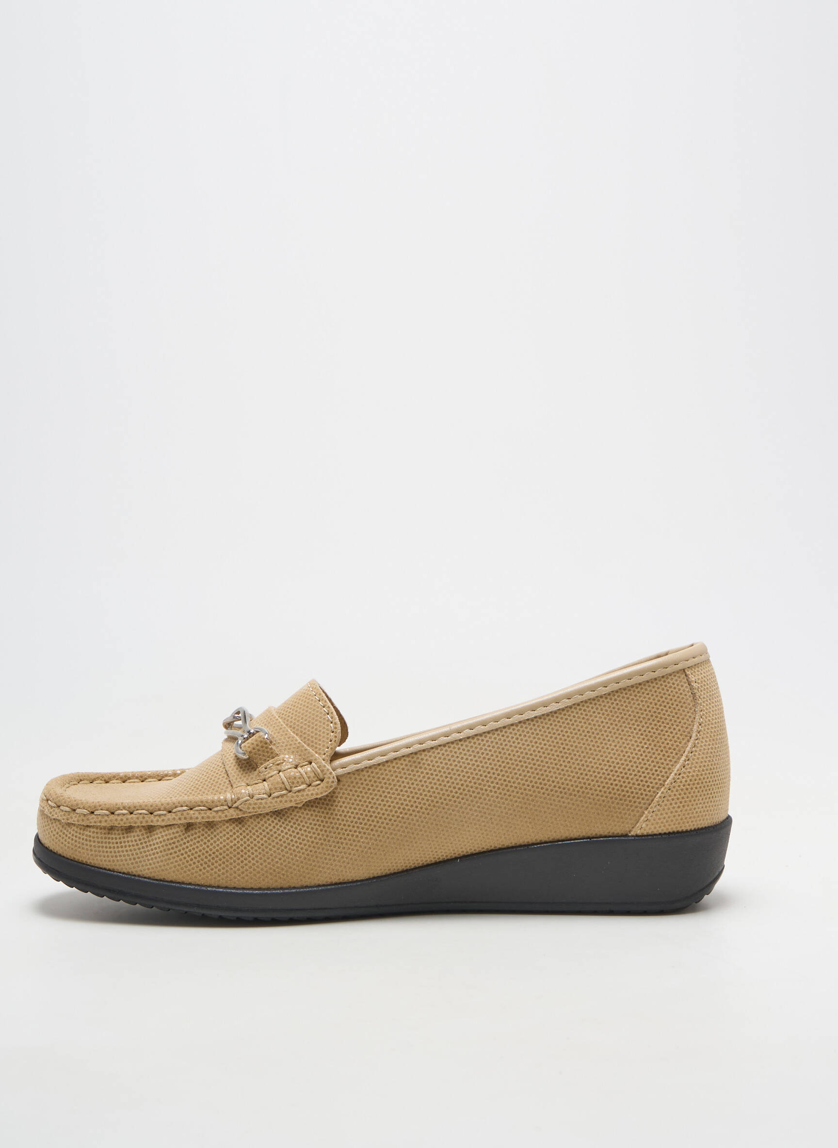 Mocasini material neted toc plat până la 3 cm bej SEMELFLEX femeie